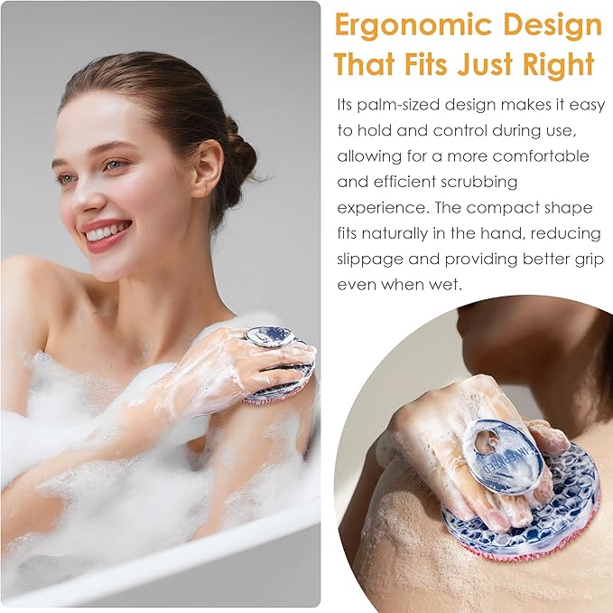 INNERNEED Magnetic Silicone Body Scrubber for Shower – Soft, Hygienic Exfoliating Body Brush with Magnetic Core for Daily Cleansing, Circulation & Skin Vitality