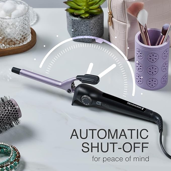 Remington Anti-Static ½-Inch Clipped Curling Iron with Titanium Protection, Fast Heat-Up, Ceramic Barrel for Tight Ringlet Curls & Natural Curl Definition, Auto Shut-Off