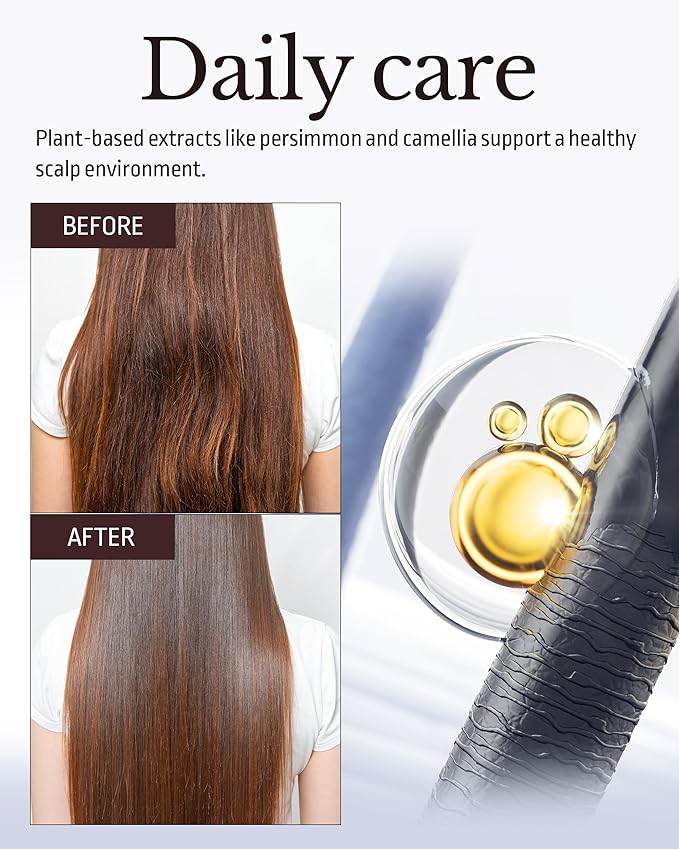 Milk Protein Intensive Korean Shampoo - Volumizing and Hair Loss Relief Perfume Shampoo for Damaged Hair - Cozy Wood & Fig Scent - pH5.5 Scalp Purifying, 16.9 fl.oz.