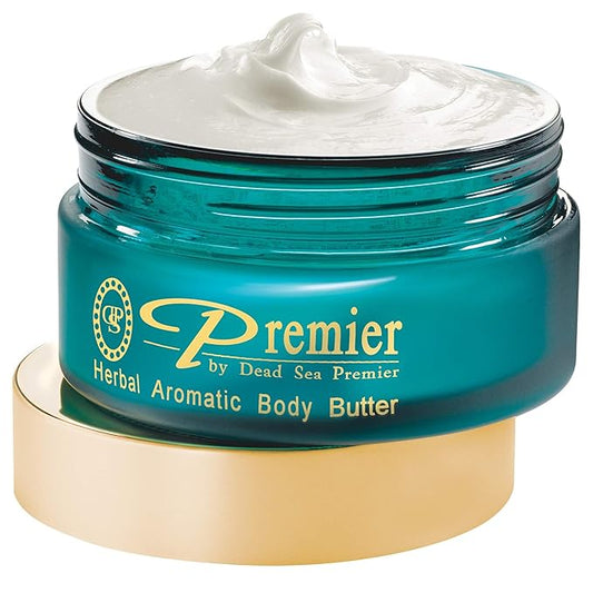 Premier Dead Sea Body Butter for Women & Men - Shea Butter Moisturizer for Dry Skin, Firming Body Cream with Dead Sea Minerals, Natural Hand Moisturizer, Anti-Aging (Herbal, 5.95 Fl Oz)