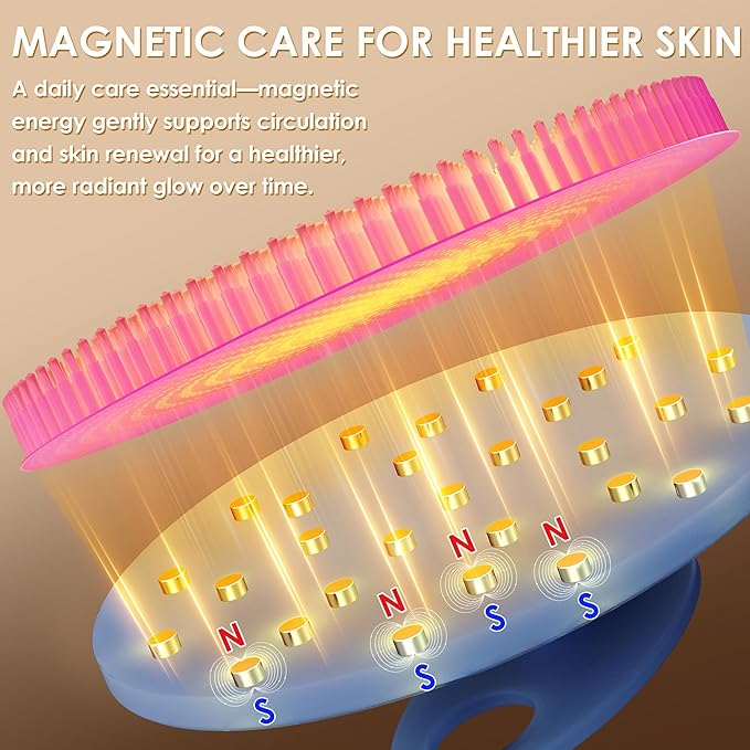 INNERNEED Magnetic Silicone Body Scrubber for Shower – Soft, Hygienic Exfoliating Body Brush with Magnetic Core for Daily Cleansing, Circulation & Skin Vitality (Purple)