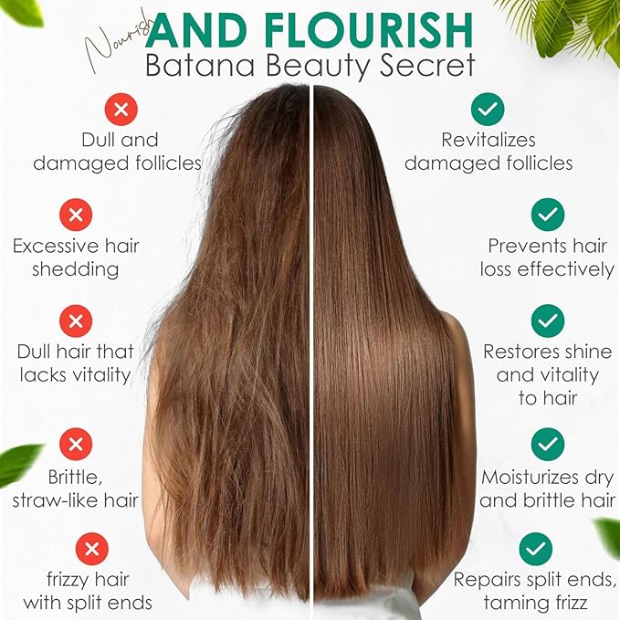 Batana Oil for Hair Growth - 100% Pure & Natural from Honduras, Batana Miracle Hair Loss Oil, Repairs Damaged Hair, For Thicker, Stronger Hair, 4.oz (1pcs)