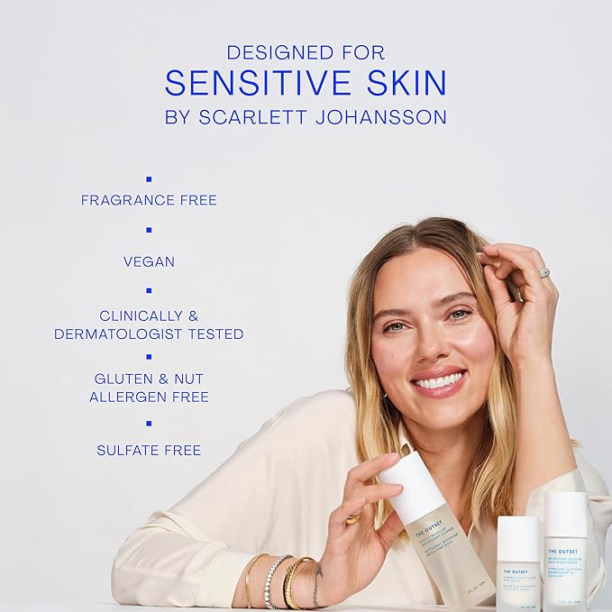 The Outset Nourishing Squalane Daily Moisturizer - Gentle Fragrance Free Non-Comedogenic Cream - Barrier Repair, Hydrating - Clean, Vegan, Gluten Free - All Skin Types, Sensitive Skin - 1.7FL OZ