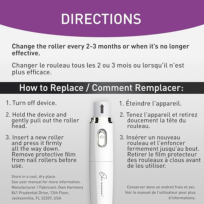 Refill Rollers for Own Harmony Electric Nail File Set & Foot Callus Remover - (4 in 1) Best Mani Pedicure Tools - Refills 6 Pack Replacement Roller Heads (Buffing, Filing, Polishing, Callus Removal)