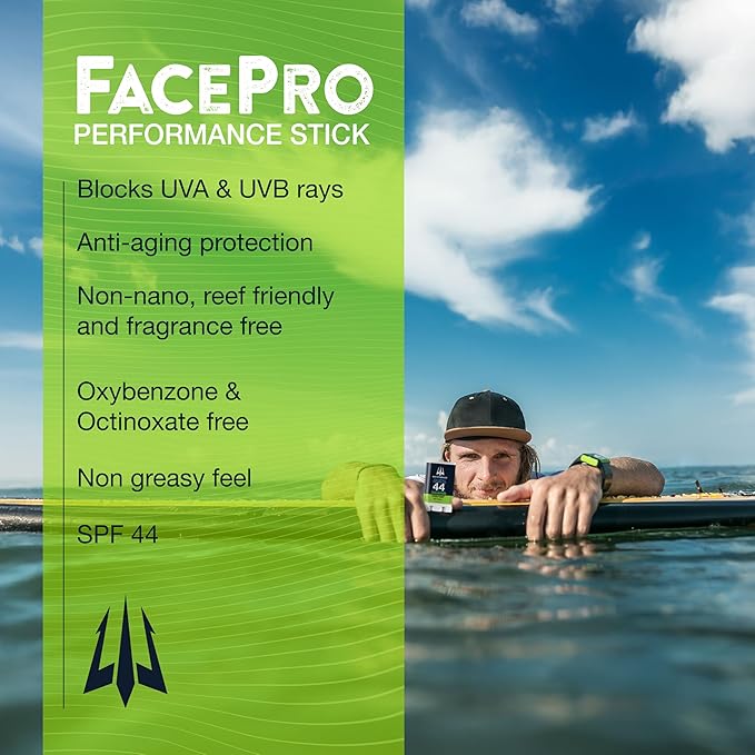 Watermans FacePro SPF 44 Mineral Zinc Oxide Stick for Face – Reef-Safe, Broad Spectrum UVA/UVB Protection, Travel-Friendly Sun Care