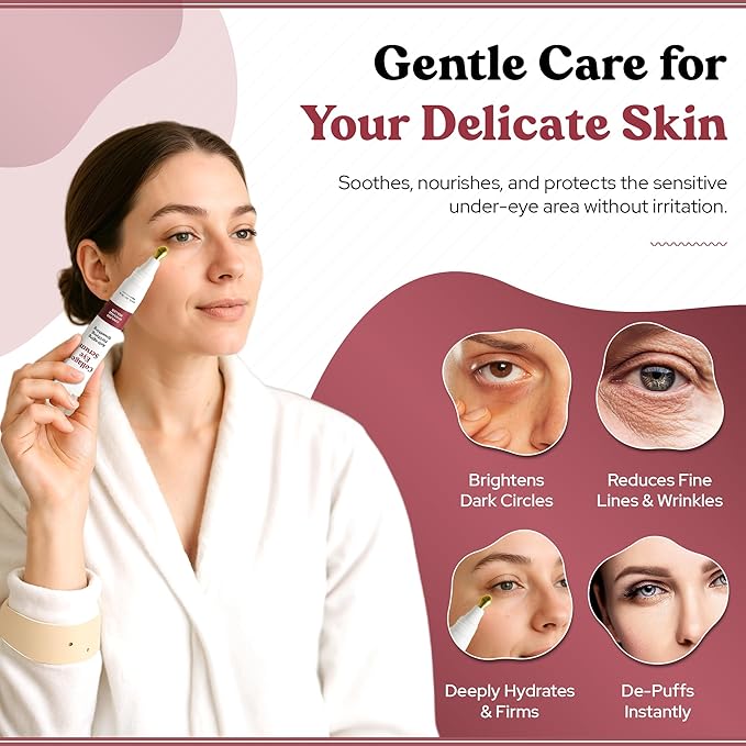 BellaBLISS Collagen Eye Serum with Cooling Roller – Under Eye Treatment for Puffiness, Dark Circles & Fine Lines – Anti-Aging, Hydrating Formula – Made in Korea – 20 ML – Pack of 2