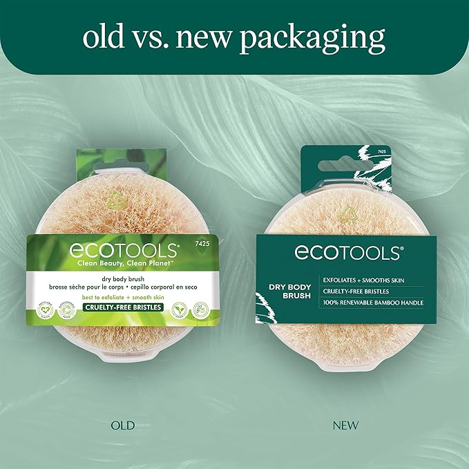 EcoTools Dry Body Brush 4-Pack – Exfoliating Body Scrubber for Dead Skin Removal, Cellulite Massage, Circulation