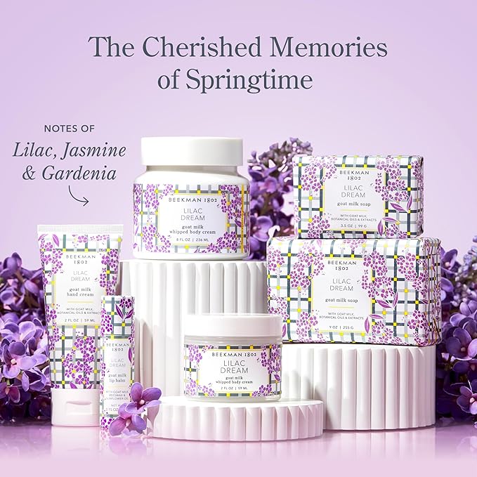 Beekman 1802 Whipped Body Cream – Moisturizes & Softens Skin with Goat Milk, Mango Seed Butter & Vitamin E – 8 oz – Lilac Dream