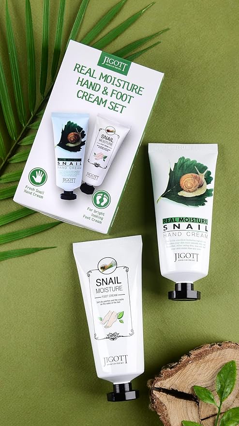 Jigott - Real Moisture Snail Hand & Foot Cream Set 3.4 FL OZ/100ml Each