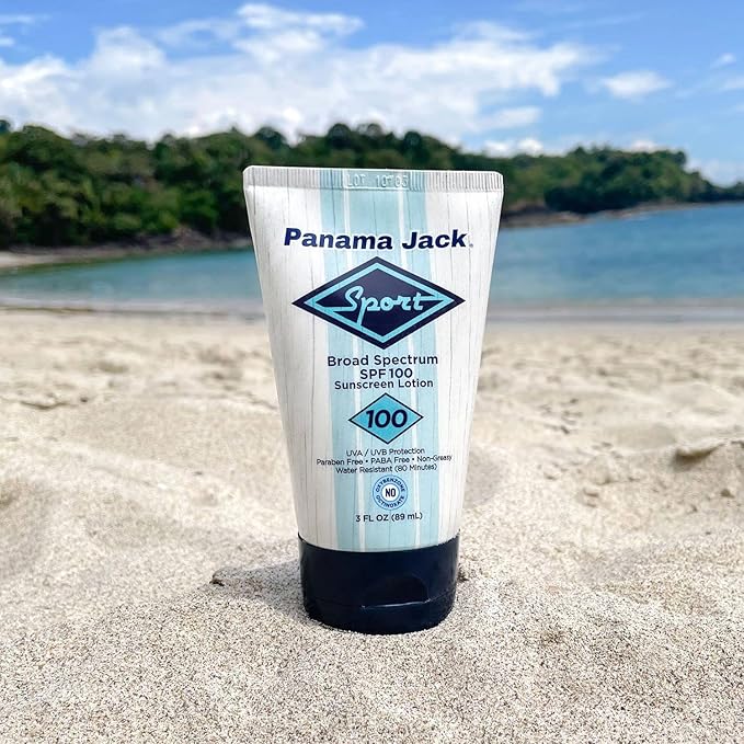 Panama Jack Sport Sunscreen Lotion - SPF 100, Broad Spectrum UVA/UVB Protection, Non-Greasy, PABA, Paraben, Gluten & Cruelty Free, 3 FL OZ (Pack of 6)