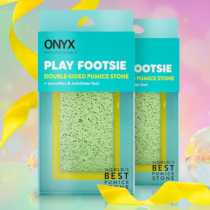 Onyx Professional 2 in 1 Pumice Stone, 100% Siliglass Callus Remover for Feet, Elbows, Knees, Dead Skin, Heels, Hands, Foot File Scrubber Exfoliator Removes Hard, Rough, Dry Skin (2 Pack)