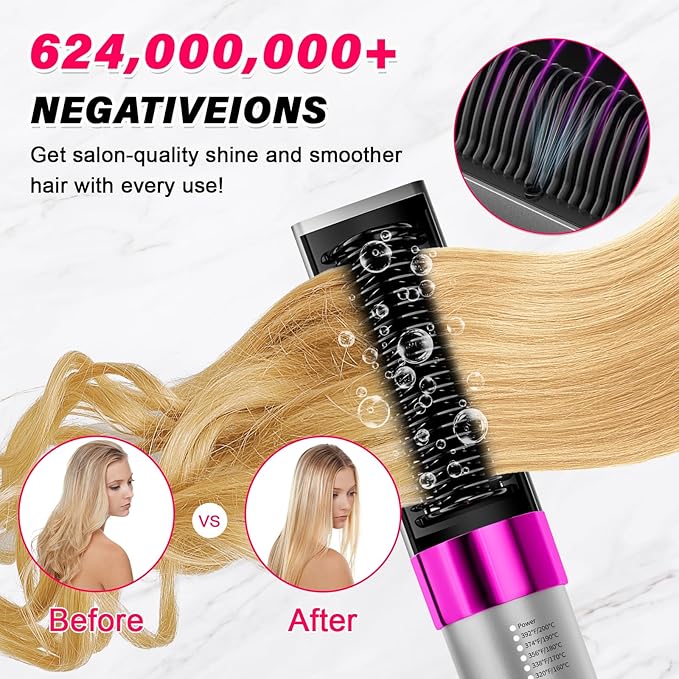 2-in-1 Straightening Heated Comb Three Adjustable Temperature Settings Includes Gloves and Hair Clips Create Silky Smooth Hair just for You