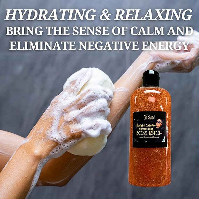 Boss B$tch Shower Gel – 8 oz Handmade Empowerment Body Wash Charged for Confidence, Power & Success – Bold Scent – Wiccan, Hoodoo, Pagan & Conjure Ritual Use – Vegan & Sulfate-Free
