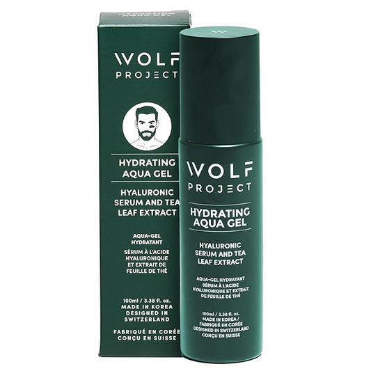Wolf Project Advanced Skin Care Face Moisturizer Gel Cream, Anti Aging Face Gel Serum with Hyaluronic Acid, Bamboo Water, Tea Tree Leaf, Ginger Root, Ginseng - For All Skin Types, 3.38 oz