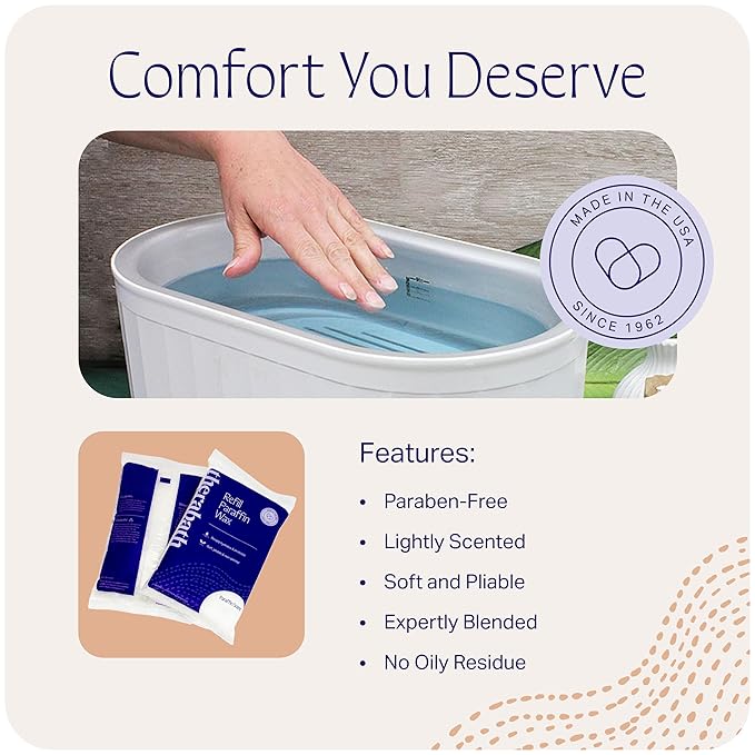 Therabath Paraffin Wax Refill - Thermotherapy - Use to Relieve Arthritis Discomfort, Stiff Muscles, & Dry Skin - for Hands, Feet, Body - Deeply Hydrates & Protects - Made in USA, 4 lb. ScentFree