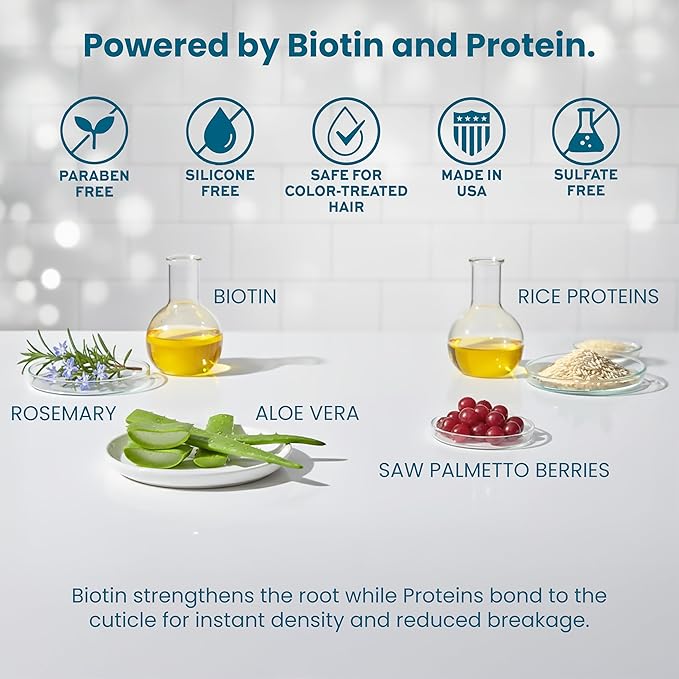 Paisle Botanics Biotin Thickening Shampoo – Natural Volumizing Formula for Fine or Thinning Hair and Fuller Looking Volume – Sulfate & Paraben Free, Color Safe for Women and Men – 8 fl oz