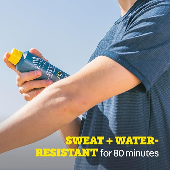 Oars + Alps Sunscreen Spray for Face & Body Spray Sunscreen Infused with Vitamin C & Antioxidants, No White Residue, Water & Sweat Resistant, All Skin Types, Lightweight, Hydrating, SPF 30, 6 Oz, 1pk