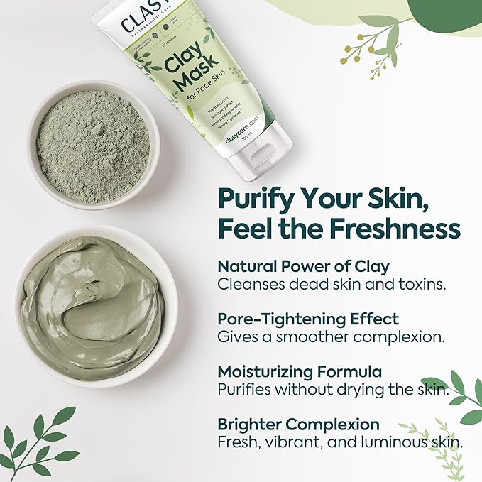 Clay Mask for Face – Pore Firming & Deep Cleansing Face Mask | Anti-Blackhead | Oil Balancing | Moisturising & Natural Ingredients, 100ml