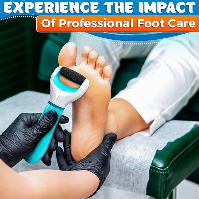 Electric Foot Callus Remover – Rechargeable Foot Sander Electric with 2800 RPM Motor & 1200 mAh Battery, 360° Rotating Replaceable Roller – Pedicure Tools for Feet for Smooth Heels & Dry Skin Care