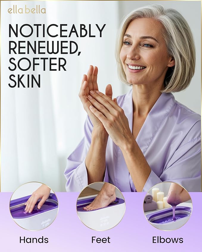 ELLA BELLA® Paraffin Wax Machine for Hand & Feet • Parafin Wax Warmer • Everything in One Kit – Paraffin Wax Refills, Mitts & Booties • Soothing Relief with Parrafin Hot Wax • Home Paraffin Wax Bath