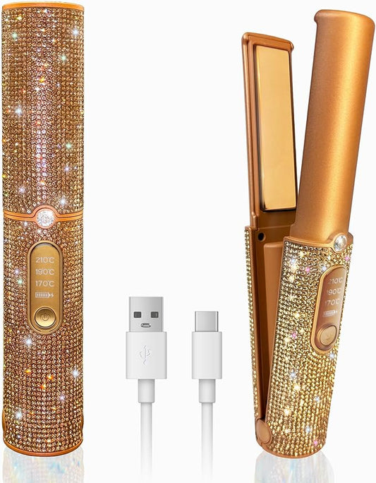 Cordless Hair Straightener, Portable Straightener 2 in 1 for Hair Straightening and Curling,5000mAh Mini Travel Hair Straightener,Fast Heating Titanium Flat Iron, 210°C/410°F Within Seconds (Libre)