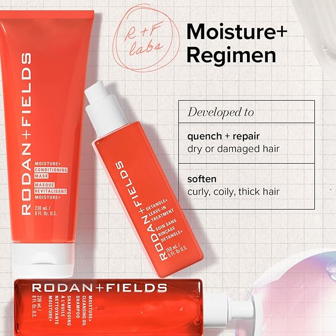 RODAN + FIELDS MOISTURE+ Conditioning Mask | 8 fl oz | Leave In Conditioner & Hair Mask for Hair Growth & Scalp Health | Infused with Coconut Oil for Shine | All Hair Types | Moisture & Repair