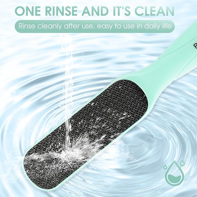 Foot File Callus Remover - Dead Skin Nano Glass Remover for Feet with Soft Brush, Professional Pedicure Tool for Home Foot Care - Green