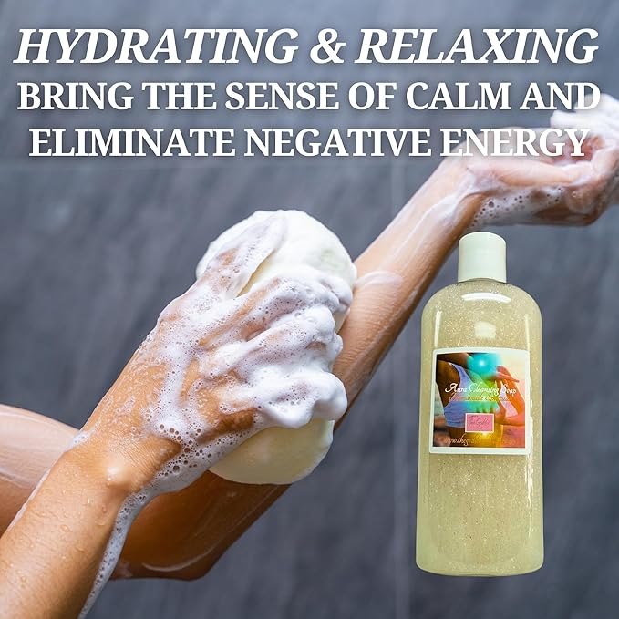 Aura Cleansing Shower Gel – Natural Energy Purifying Body Wash with Essential Oils, Crystal-Infused for Chakra Balancing & Spiritual Detox – Vegan, Sulfate-Free, 8 oz