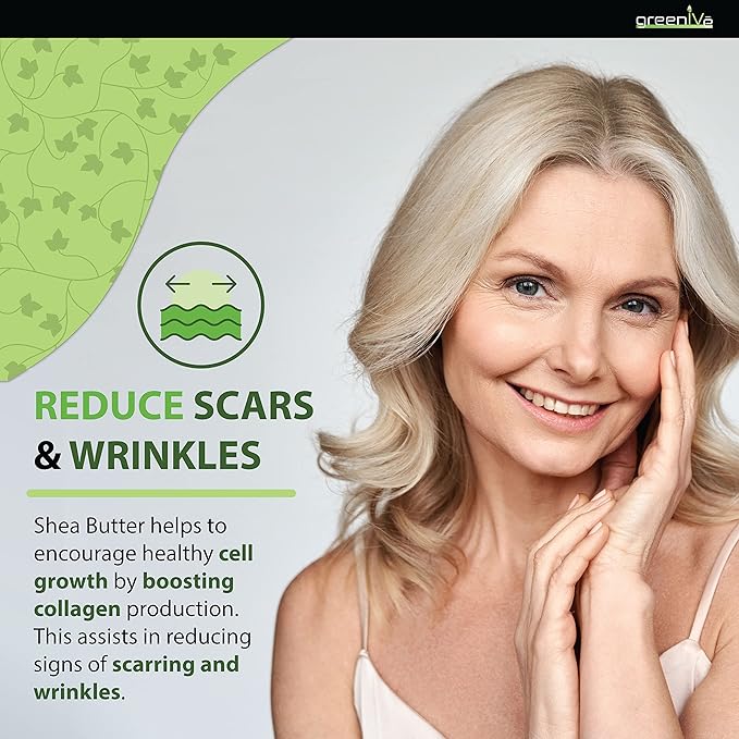 GreenIVe Shea Butter Raw 100% Pure Unrefined Ivory Shea Butter Grade A West African Karite Nut Butter for DIY Butters Lotions Creams Soaps Balms Lip Care Hair Body Moisturizer Massage Butter Jar 16oz