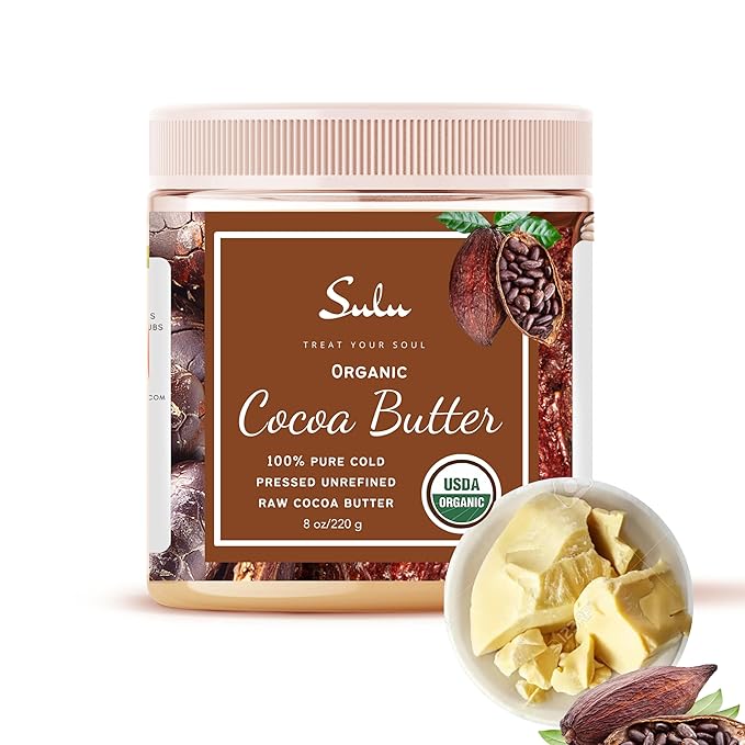 100% Pure Organic Natural Unrefined Cocoa Butter 1 lb