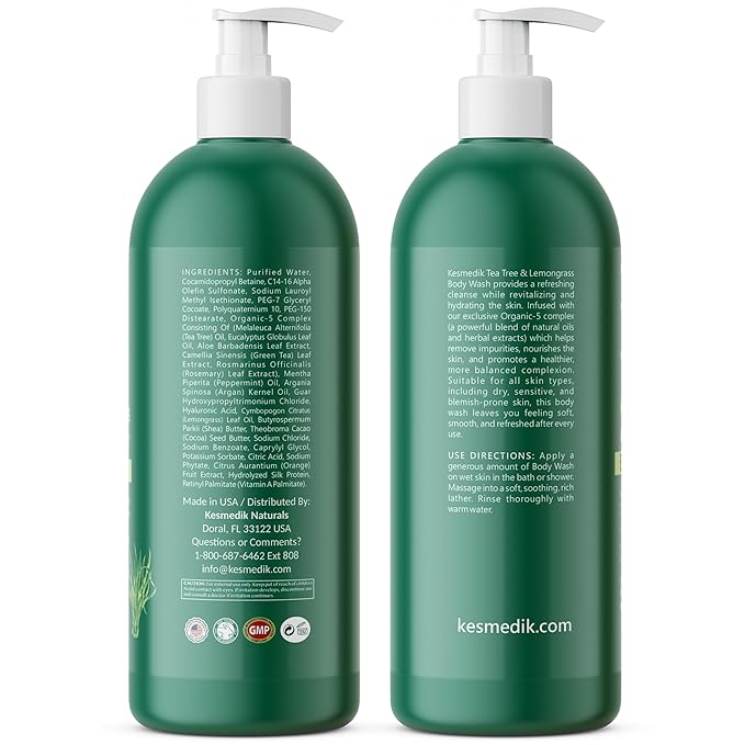Tea Tree Lemongrass Body Wash MaxTherapy, Itchy Skin Relief, Antifungal Defense, Fights Body Odor, Soothes Jock Itch & Athlete's Foot, Intimate Wash, Men & Women, 16 fl oz, Limited Edition