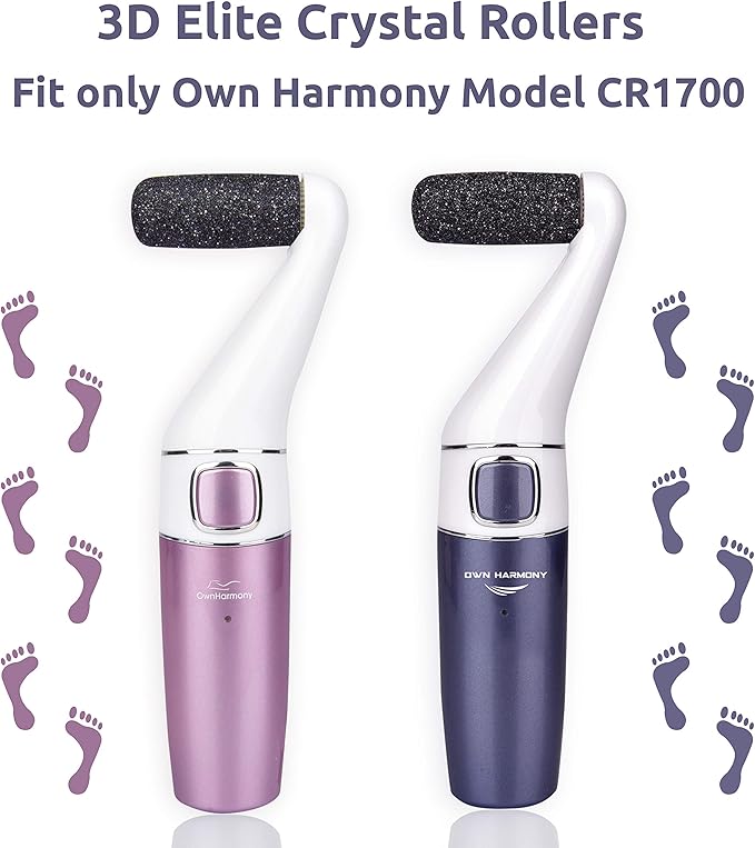 Extra Coarse Refill Rollers by Own Harmony - Best Fit for Electric Callus Remover CR1700: Professional Foot Care for Healthy Feet, Pedicure File Tools - Refills 3 Pack Replacement Roller Heads