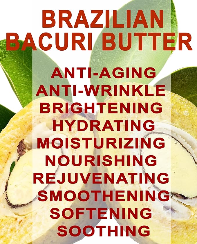 Botanical Beauty Brazilian BACURI BUTTER 100% Pure Natural VIRGIN UNREFINED for FACE, SKIN, BODY, HAIR, NAILS Skin Moisturizer Butter, Skin Nourishing Butter (4 Fl Oz)