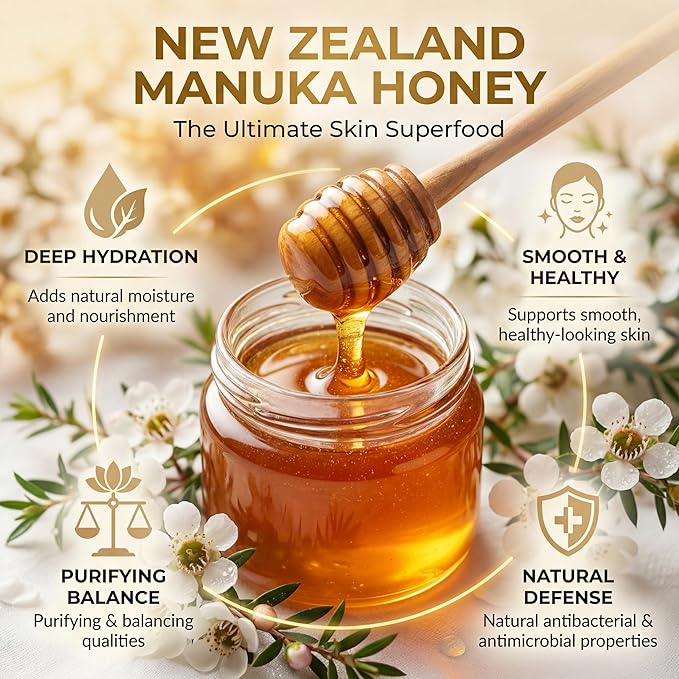 Hallow Tallow Whipped Beef Tallow Moisturizer – 100% Grass-Fed & Finished Tallow Balm with Manuka Honey, Jojoba & Olive Oil, Calendula Extract – Natural Hydrating Face & Body Cream, 4oz