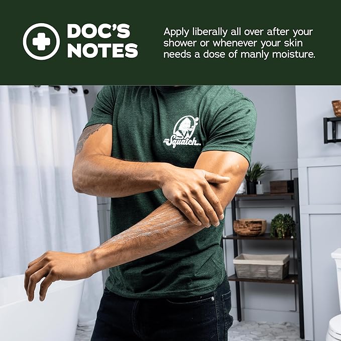 Dr. Squatch Natural Hand and Body Lotion for Men - Made with Shea Butter, Coconut Oil, Vitamin E for 24-Hr Moisturization - Pine Tar (10 fl oz, 2-Pack)