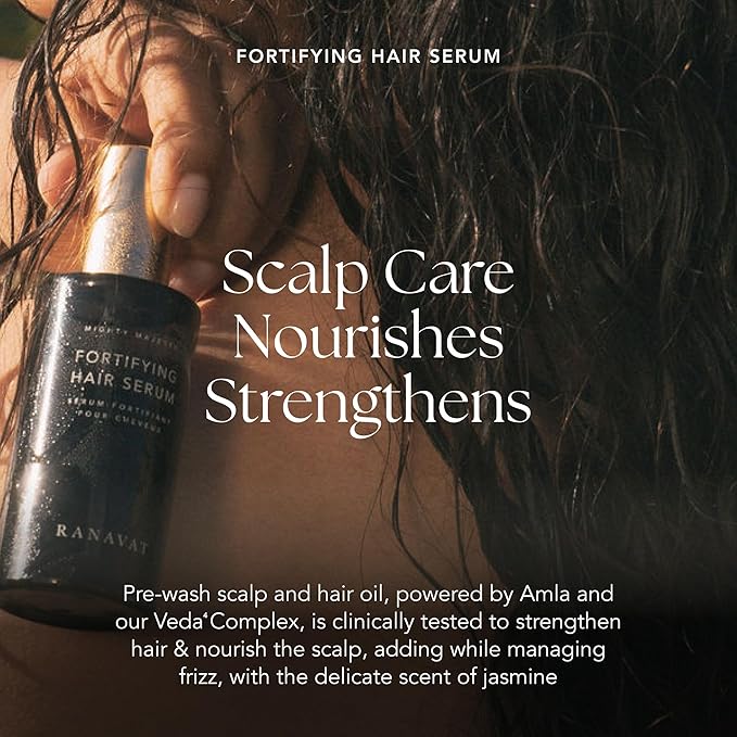 RANAVAT Mighty Majesty Travel Size Hair Serum - Fortifying Hair Oil Serum for Scalp Hydration, Frizz Control, & Hair Shine - With Jasmine and Amla Extract (0.5 oz)