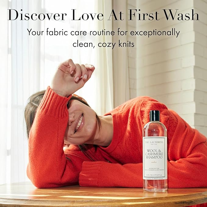 The Laundress Wool & Cashmere Shampoo, 31 Loads, Concentrated Liquid Laundry Detergent, Cedar Scent, Gentle Cold-Water Hand or Machine Wool Wash for Delicate Fabrics - Merino, Mohair & Knit Blends