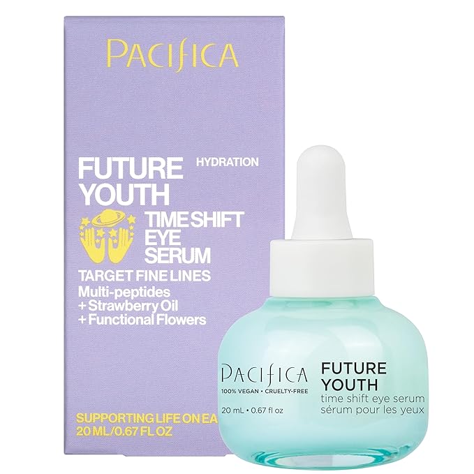 Pacifica Future Youth Time Shift Eye Serum – Peptide Eye Serum for Fine Lines & Dark Circles, Lifting & Firming Under Eye Treatment w/Flora + Peptide-11, Unscented Hydrating Gel for All Skin Types