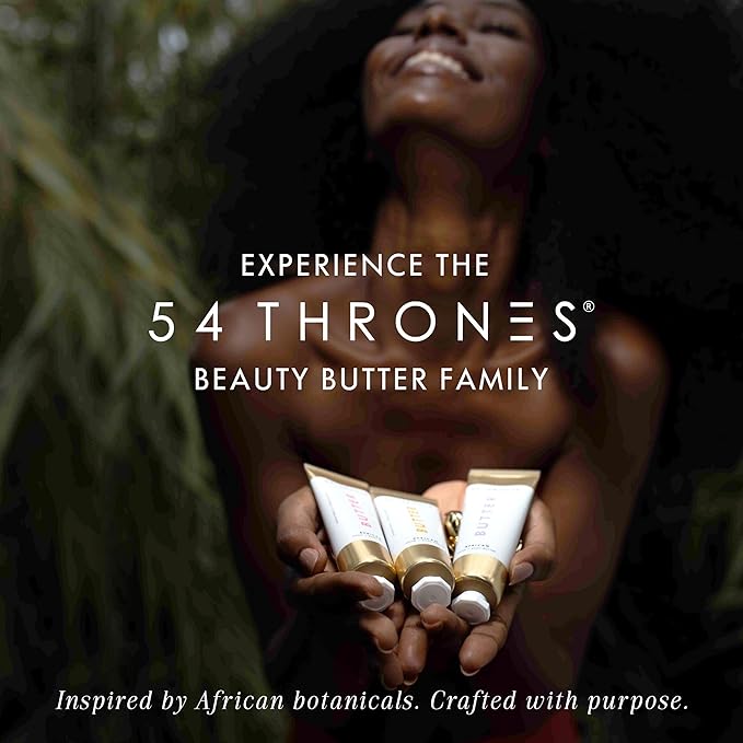 54 Thrones Mini African Beauty Shea Butter, Intensive Dry Skin Support, Moisturizing Body Butter for Women, Moisturizing Body Balm and Cream, Locks in Moisture, Ugandan Vanilla + Ethiopian Honey, 1 oz
