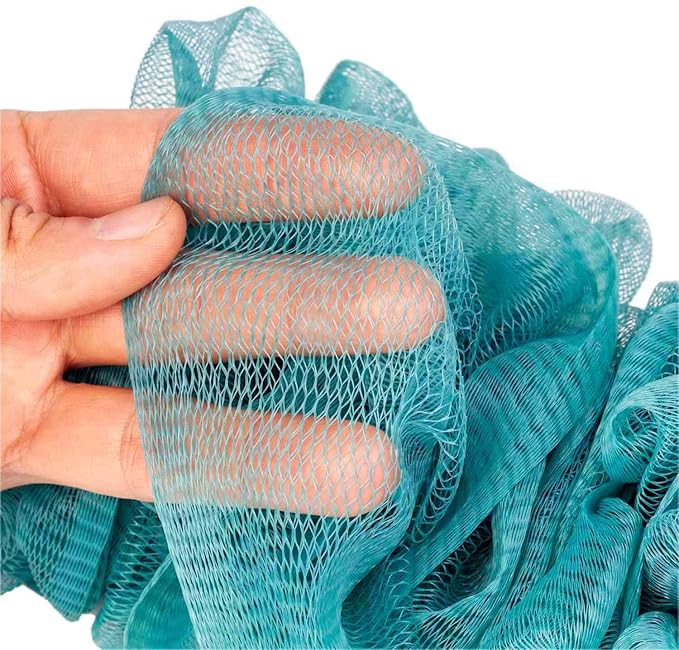 Back Scrubber for Shower,Loofah Long Handle Bath Body Brush,Soft Nylon Mesh Sponge for Shower,Loofah On a Stick for Men Women,Exfoliating Scrub Cleaning Luffa for Elderly(3-Pack,Blue)