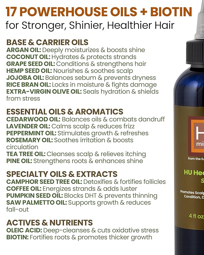 Healthy Hair Oil & Scalp Oil – Hair Oils for Hair Growth with Organic Coconut Oil, Peppermint, Tea Tree, Jojoba, Rosemary for Hair Growth & Lavender Oil – 4 oz