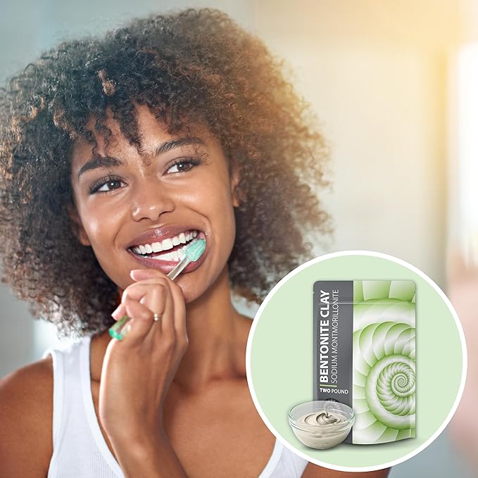 Bentonite Clay Food Grade Powder 2 Lb – Natural Heavy Metal Detox & Pore Cleansing | Indian Healing | DIY Hair & Facial Mask Treatment for Oily Skin | Toothpaste, Deo, Bath & Foot Soak