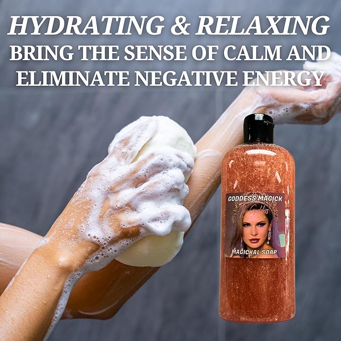 Goddess Magick Shower Gel – 8 oz Handmade Body Wash Charged at Altars for Divine Feminine Energy, Self-Love & Spiritual Empowerment – Wiccan, Pagan, Magick Ritual Use