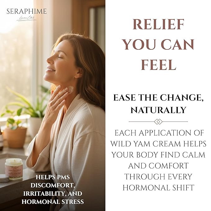 Wild Yam Cream for Hormone Balance - Gift for Mom - Menopause and PMS Support for Women - Wild Yam Balancing Cream - Hot Flashes, Night Sweats, Mood Swings, Low Energy - Lavender 4oz
