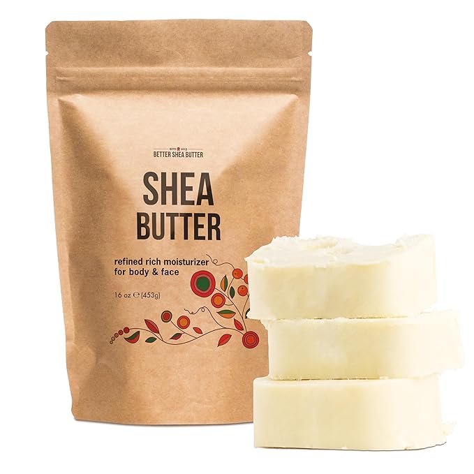 Refined Shea Butter Unscented - 100% Pure African Shea Butter for Hair & Dry Skin - Use for Soap Base, Face & Body Moisturizer, for DIY Whipped Body Butter & Lip Balm 1 LB Bar