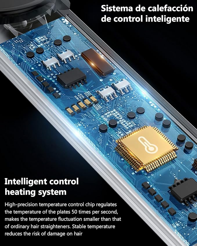 Terviiix Non-Snagging Ceramic Flat Iron Hair Straightener 1 inch, Plancha De Cabello,3X Less Damage Hair Straightener and Curler, 15s Fast Heating, 5 Adjustable Heats, Max 450°F