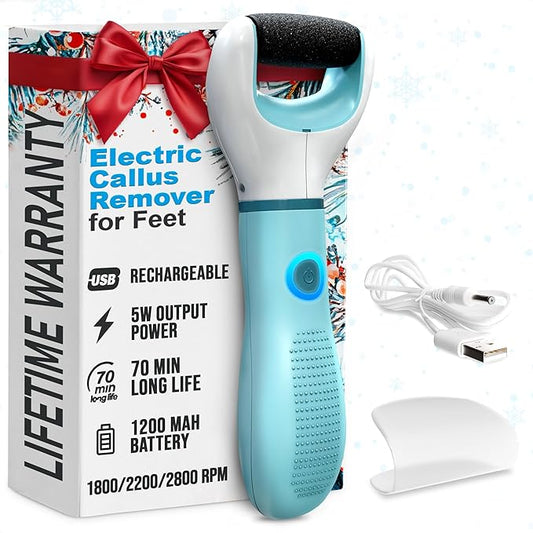 USB Rechargeable Electric Foot Callus Remover Tool – 3-Speed Foot Sanders for Feet (1800/2200/2800 RPM) with Replaceable Roller | 1200mAh, 70 Min Runtime – Pedicure Tools for Feet Smoothing