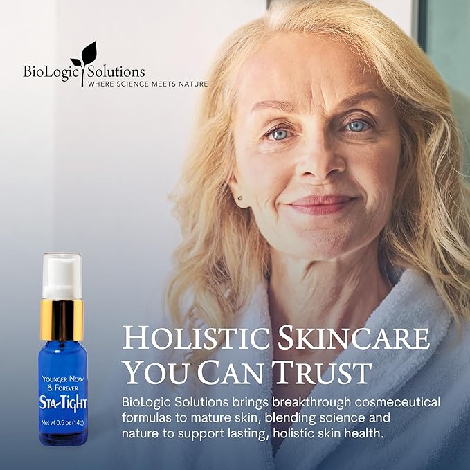 Biologic Sta-Tight Anti Aging Serum – Smoothing Face Serum for Women for Wrinkles and Fine Lines Around Eyes, Mouth & Forehead - Lifting & Firming Formula – 0.5 Fl Oz