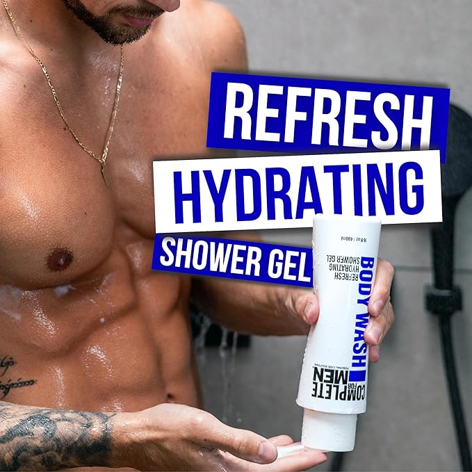 Hydrating Shower Gel for Men: Sulfate-Free Mens Body Wash, Natural Shower Gel - Moisturizing Body Wash for All Skin Types, Soap & Body Cleansers, Bath Gel for Dry Skin