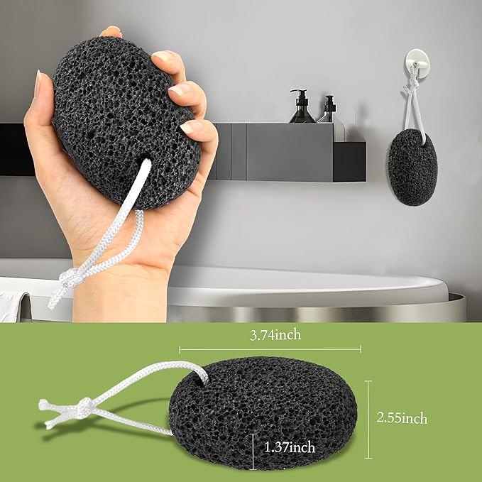 Natural Pumice Stone for Feet - Lava Foot Scrubber Dead Skin Corn Callus Remover Exfoliator Pedicure Tools for Feet Heels and Hands 2 Pack